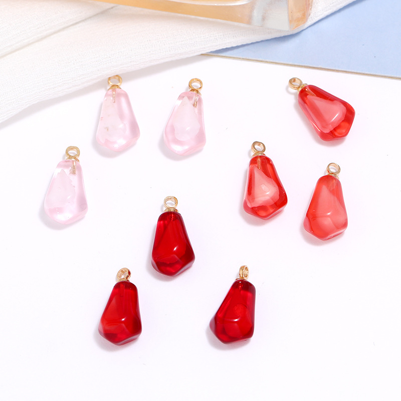 Resin Art Diy Kit - 10pcs Pomegranate Seed Resin Pendants Fruit