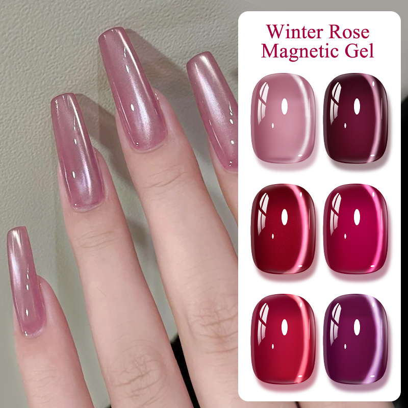 Resin Art Of Rose - Pink Winter Rose Cat Magnetic Gel