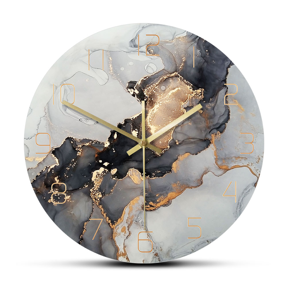 Resin Art Wall Clock - Trừu Tượng Rượu Mực In Hình