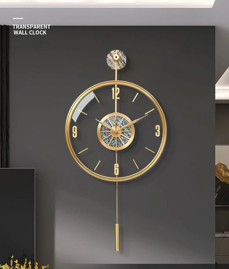 Resin Art Wall Clock - Alloy Seashell Wall Clock Silent Modern