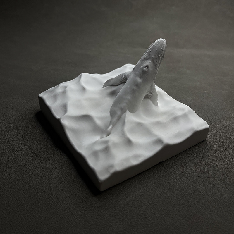 Resin Art Sculptures - Humpback Whale Statue Plaster Ocean Sculpture