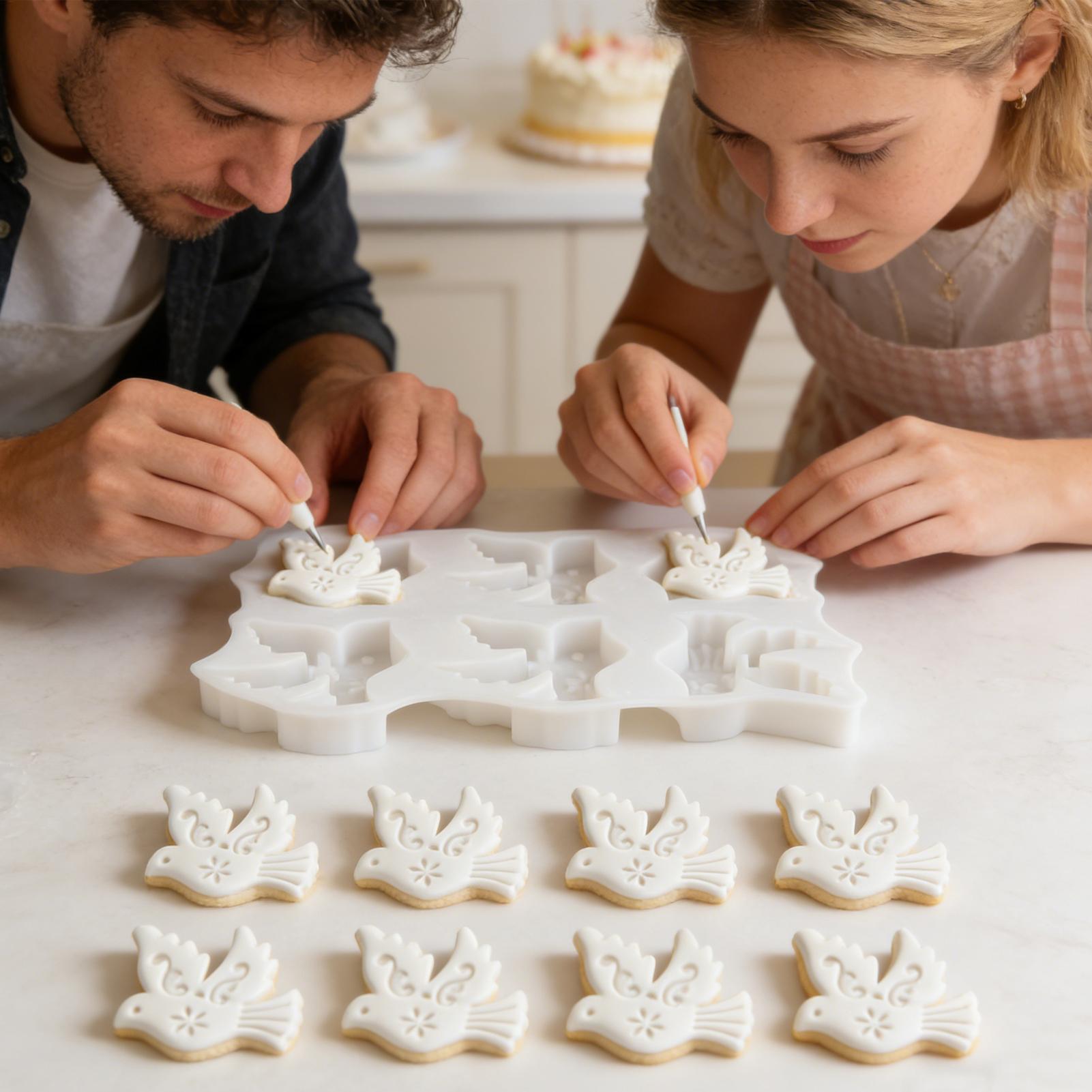 Resin Art Clay - Bird Shape Silicone Mold 6-Cavity Non-Stick