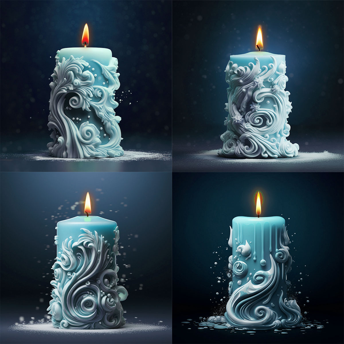 Resin Art Sculptures - geometry Carved Cylindrical Silicone Candle Mold