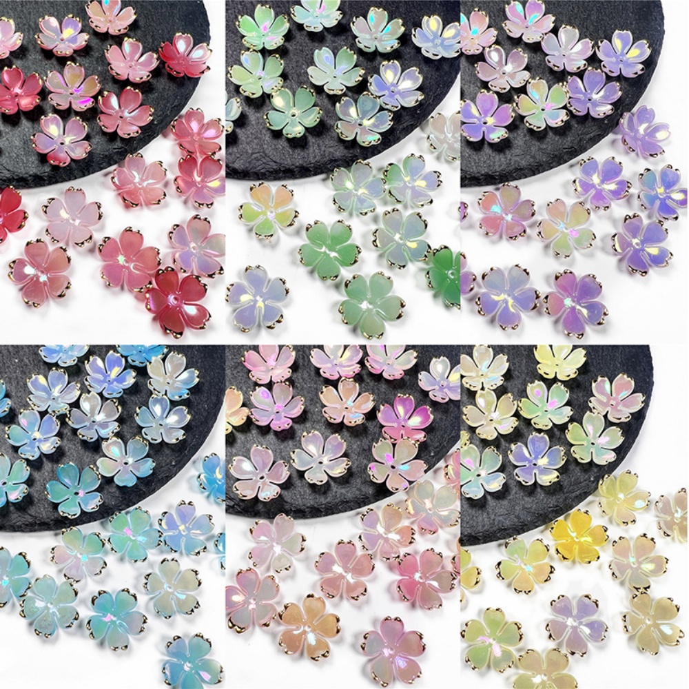 Resin Art Diy Kit - 50pcs/lot 19mm Acrylic Cherry Blossoms Flower