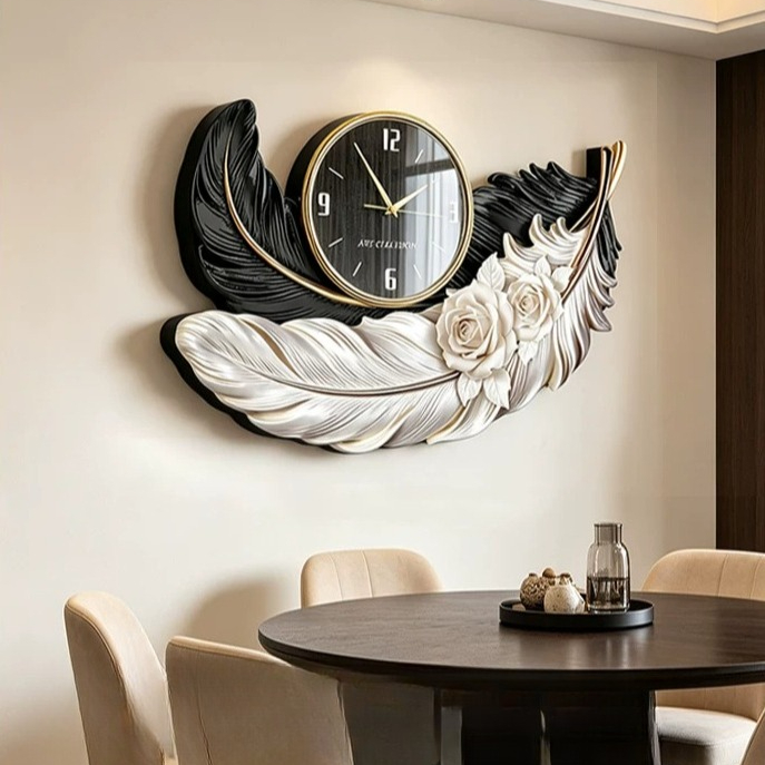 High-end Feather Design Wall C - đánh giá và giá Resin Art Wall Clock