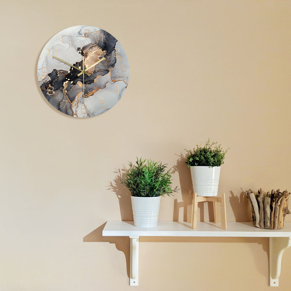 Trừu Tượng Rượu Mực In Hình Đồ - đánh giá và giá Resin Art Wall Clock