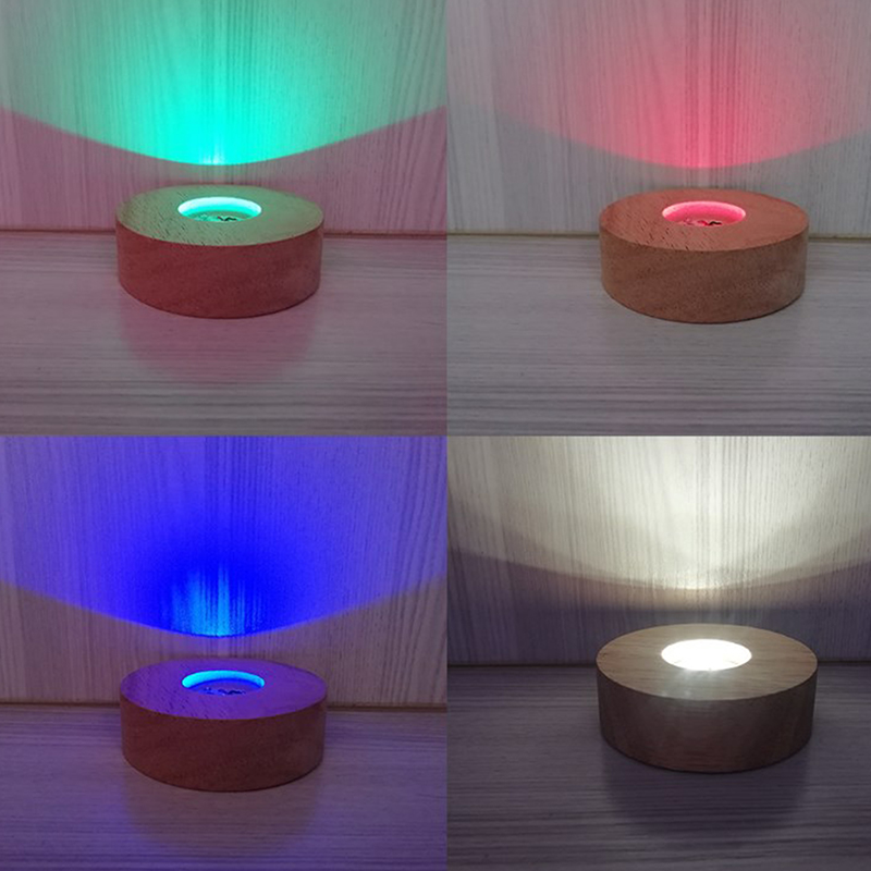8cm Round Wooden LED Light Dis - đánh giá và giá Resin Art Stand