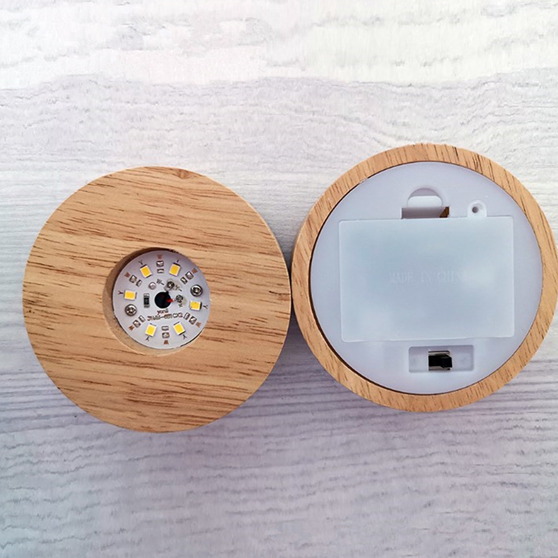 8cm Round Wooden LED Light Dis - đánh giá và giá Resin Art Stand