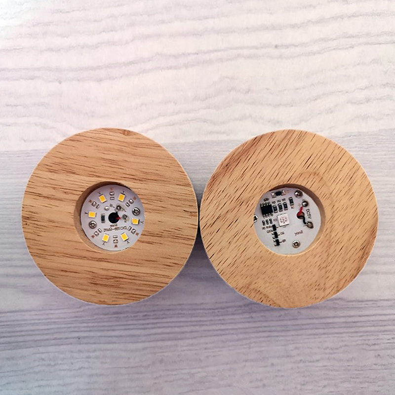 8cm Round Wooden LED Light Dis - đánh giá và giá Resin Art Stand