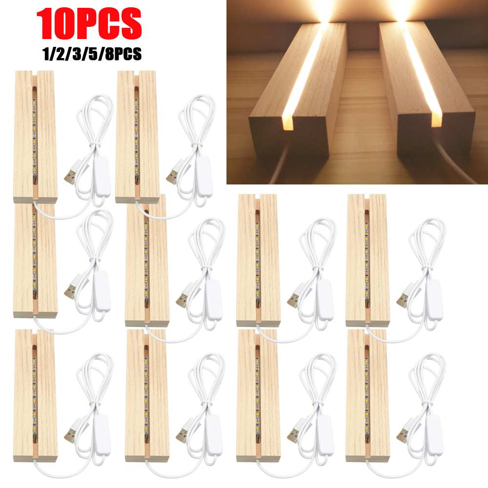 10pcs LED Wood Light Display C - đánh giá và giá Resin Art Stand