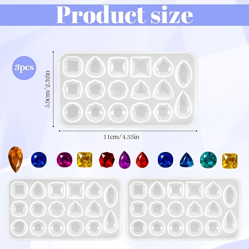 3Gemstone silicone mold，Used f - đánh giá và giá Resin Art Clay