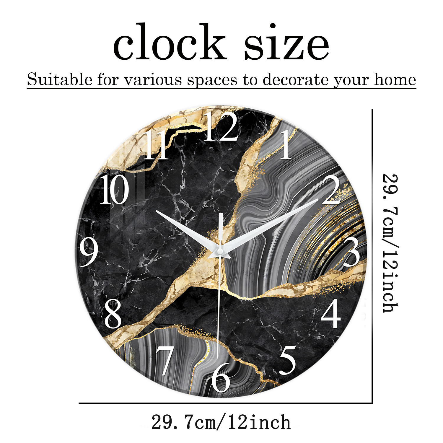 1pc 12-inch Modern Tempered Gl - đánh giá và giá Resin Art Wall Clock
