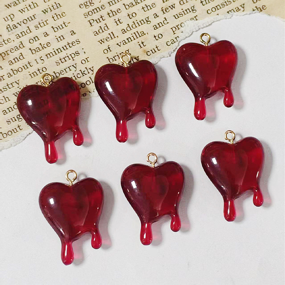10pcs Drop Blood Heart-shaped  - đánh giá và giá Resin Art Diy Kit