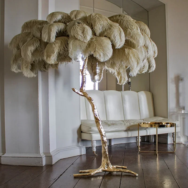 Modern Led Ostrich Feather Flo - đánh giá và giá Resin Art Stand
