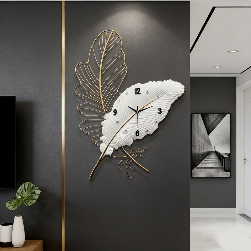 Feather Wall Clock Modern Art  - đánh giá và giá Resin Art Wall Clock