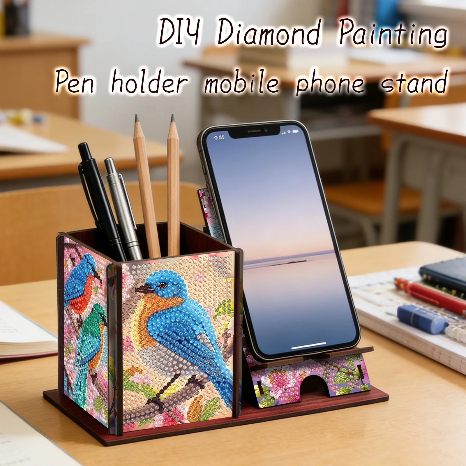 Diamond Art Wooden Desk Organi - đánh giá và giá Resin Art Stand