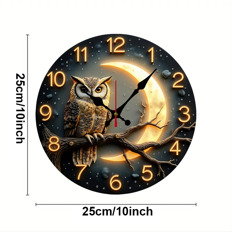 Moonlight Night Wooden Round S - đánh giá và giá Resin Art Wall Clock